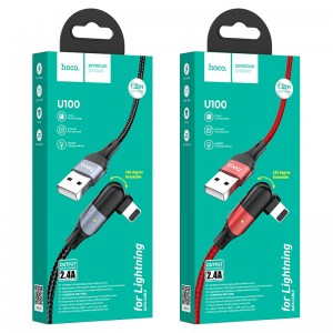 Шнур USB - Lightning HOCO U100 Orbit (2.4A, 1.2м)