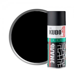 Краска спрей KUDO Arte алкидная Черная матовая (9005) KU-1102 520мл