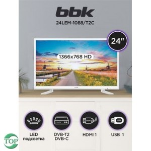 24" Телевизор BBK 24LEM-1088/T2C